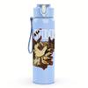 1PC Stag deer animal monochrome print 750ml colorful plastic sports water bottle leakproof pop up lid with straw for outdoor work home use