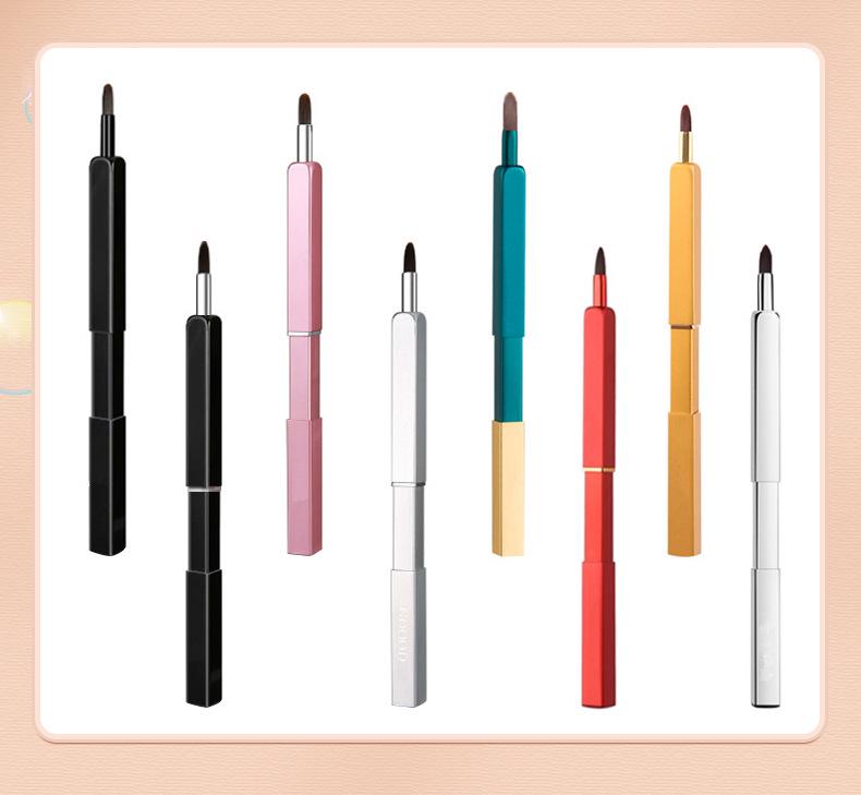 Retractable Lip Brush with Lid - Concealer and Lipstick Makeup Tool Compact