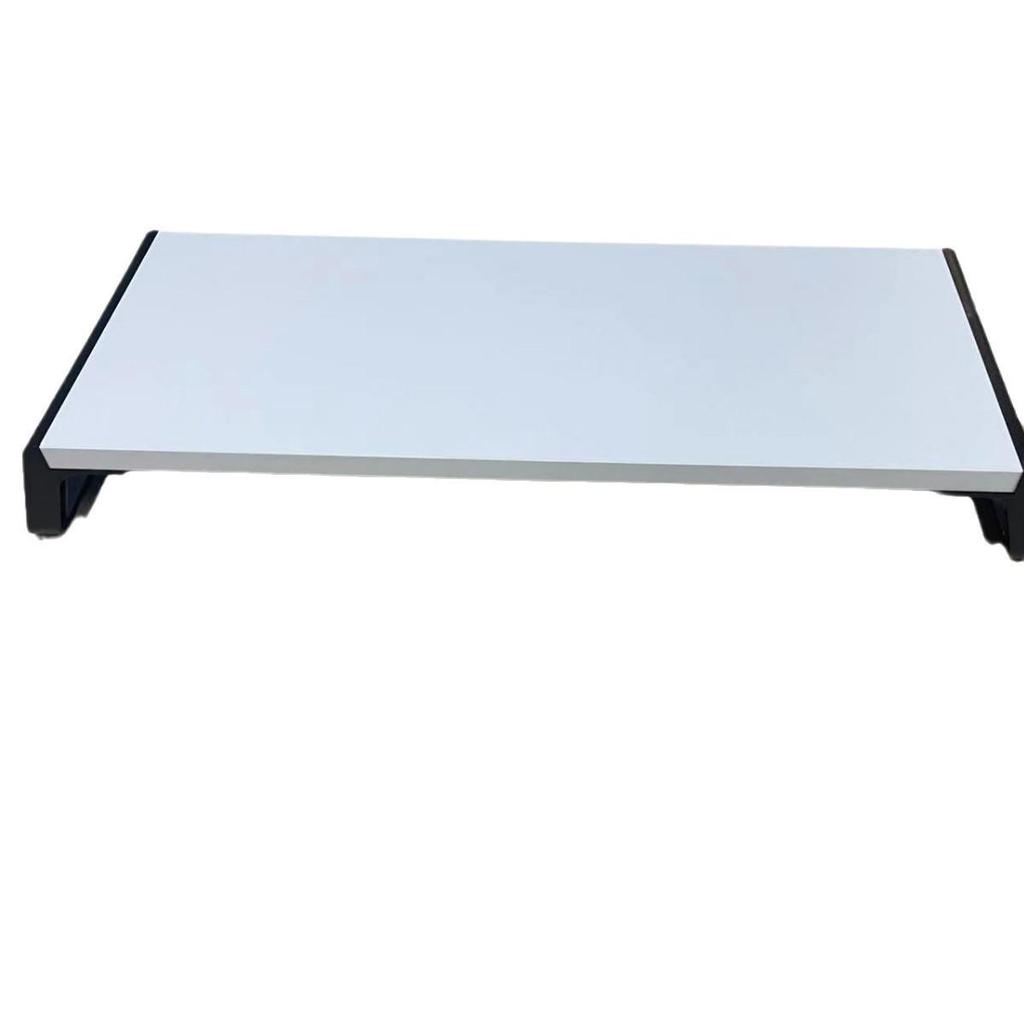 Computer Monitor Stand with USB & Type-C Ports, Keyboard Storage, and Rack.