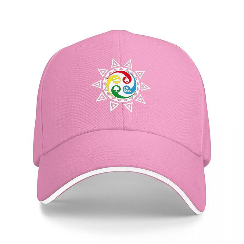 Yin Yang Star Symbol Black Baseball Cap with Colorful Unisexdala Design for Spiritual and Mindful Lifestyle Enthusiasts