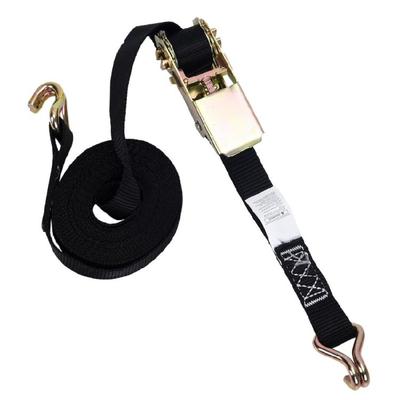 Ratchet Tie Down Straps with Double Hooks for Moving Motorcycle, Trailer & Truck