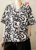 Summer Printed Short-sleeved T-shirt V-neck Cotton and Linen Loose Large-size Women's Top T-shirt Cotton and Linen Shirt