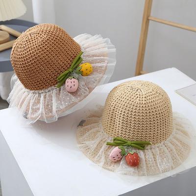 Children's Sun Hat Summer Girls' Sun Hat Girls' Grass Hat Summer Style Sun Hat Girls' Baby Fisherman Hat