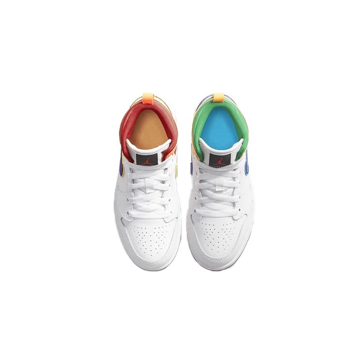 Jordan 1 Mid PS White Court Purple Teal 640734-128