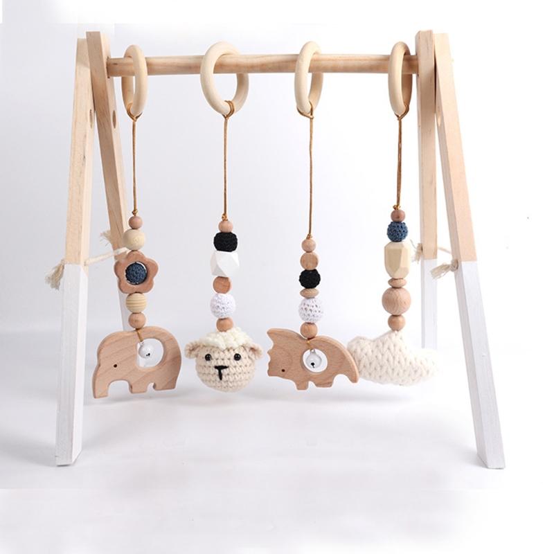 4 Pcs/Set Baby Sensory Toys Stroller Ornaments Rattle for Play Gym Frame Activity Hanging Pendants Fitness Rack Decorati