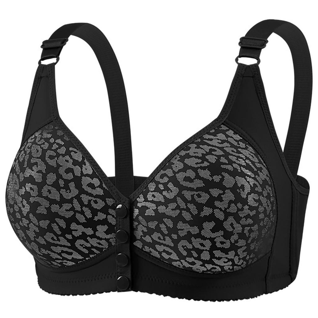 Women's Wireless Push-Up Bra with Fixed Cups Front Closure Comfortable Breathable Everyday Bra