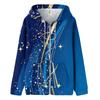 Women's Long Sleeve Printed Sweatshirt Long Sleeve Pocket Jacket Zipper Hoodie Coat
