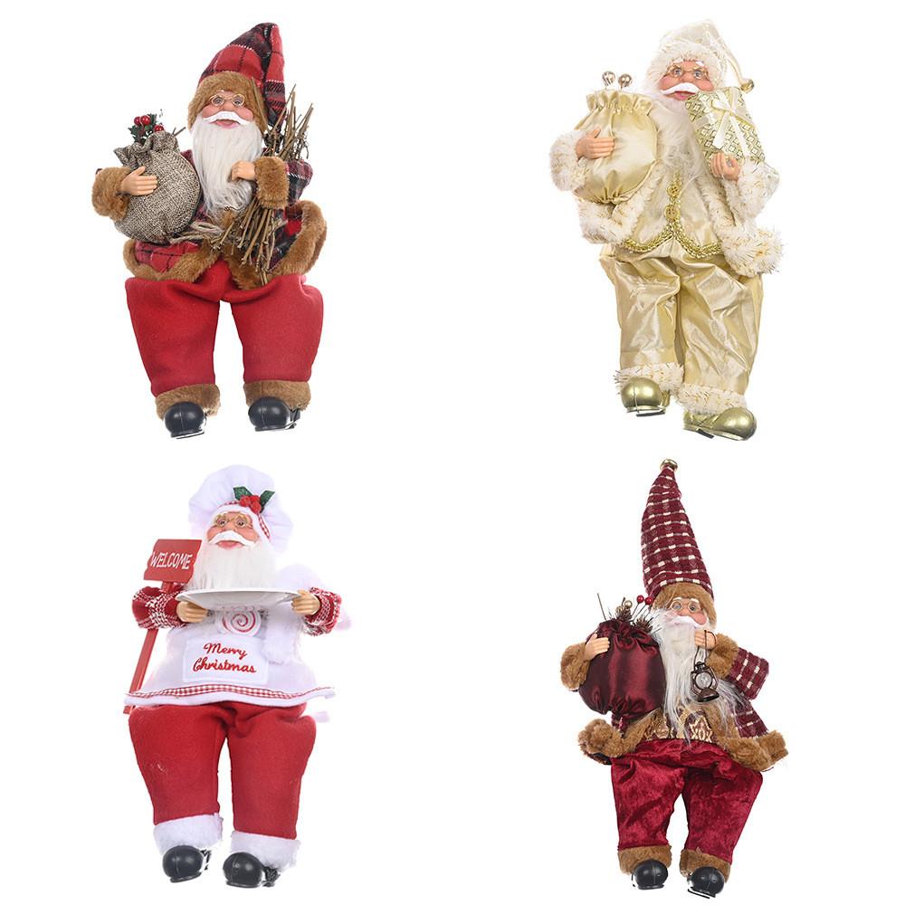 Santa Adorable Sitting Claus Doll Unique Christmas Ornament Perfect For Holiday Decor
