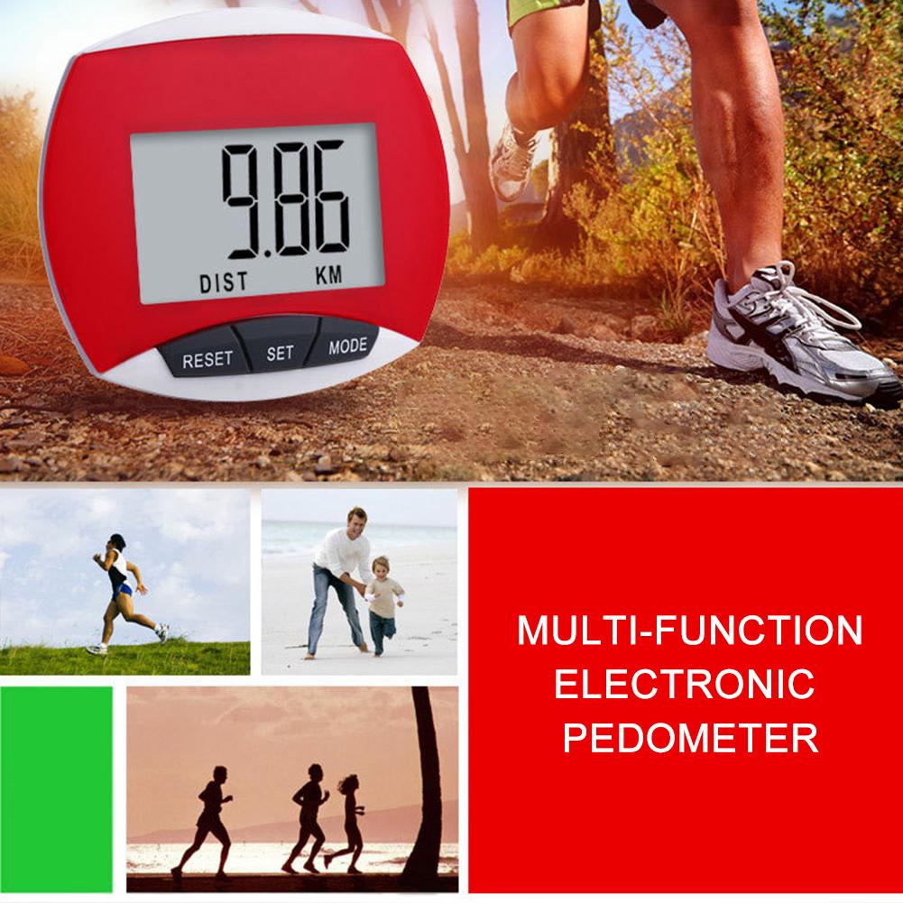 Walking Distance Step Pedometer LCD Display Electronic Running Distance Monitor Multi-Function for Men Women Kids Adults Seniors