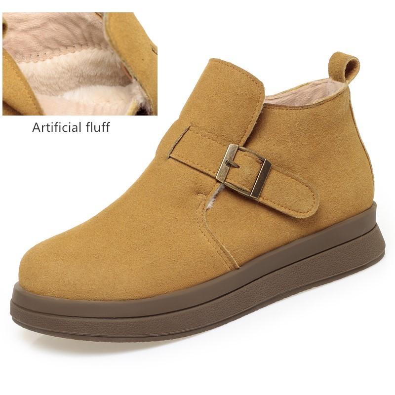 Fashion AIYUQI Women Winter Shoes Suede Genuine Leather 2025 New Flat Natural Wool Warm Shoes Women Anti-Slip Women Shoes