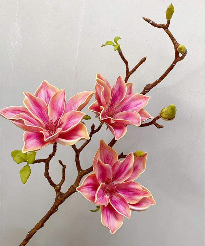 High-End Chinese Style Magnolia Artificial Flower Arrangement for Home Decor