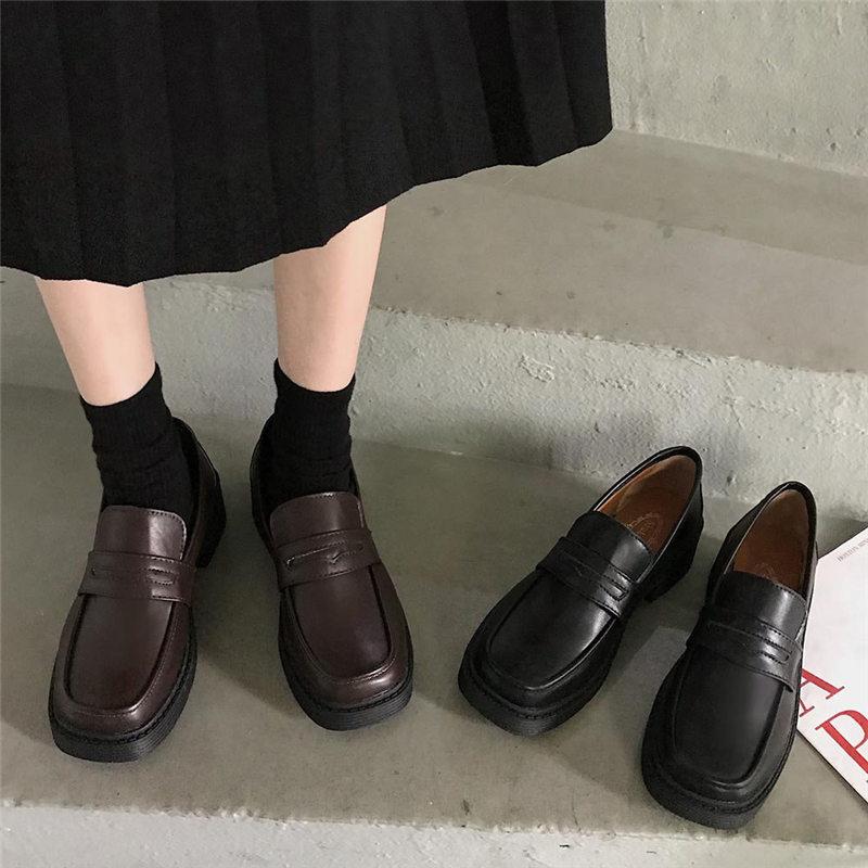 Fashion Japanese Student Shoes Girly Girl Lolita Shoes JK Commuter Uniform Shoes Loafer Casual Mary Jane shoes platform cute Harajuku