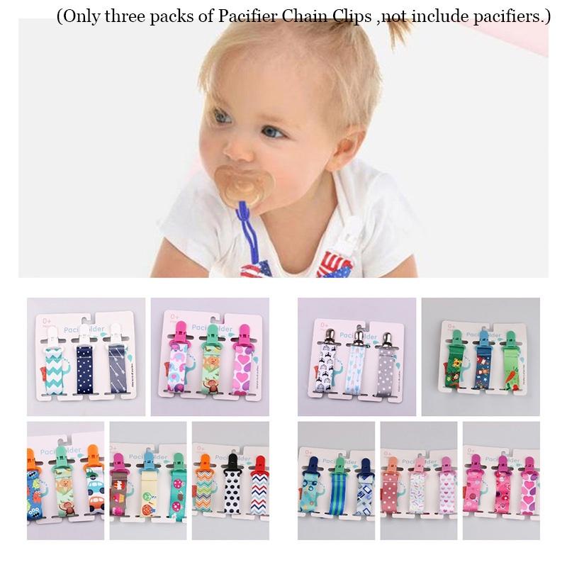 Ins Style Thickened Baby Pacifier Chain Set, 3-pack With Teething Toys