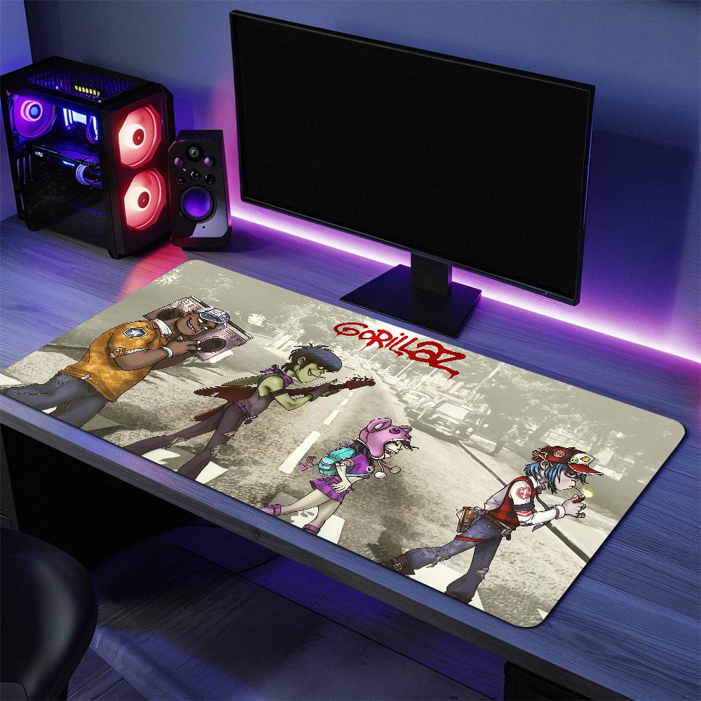 Virtual band Demon Days G-Gorillaz q Mouse Pad Large Desk Mat Keyboard Ergonomic Office Rubber PC Non-slip Anti-fray Home Custom