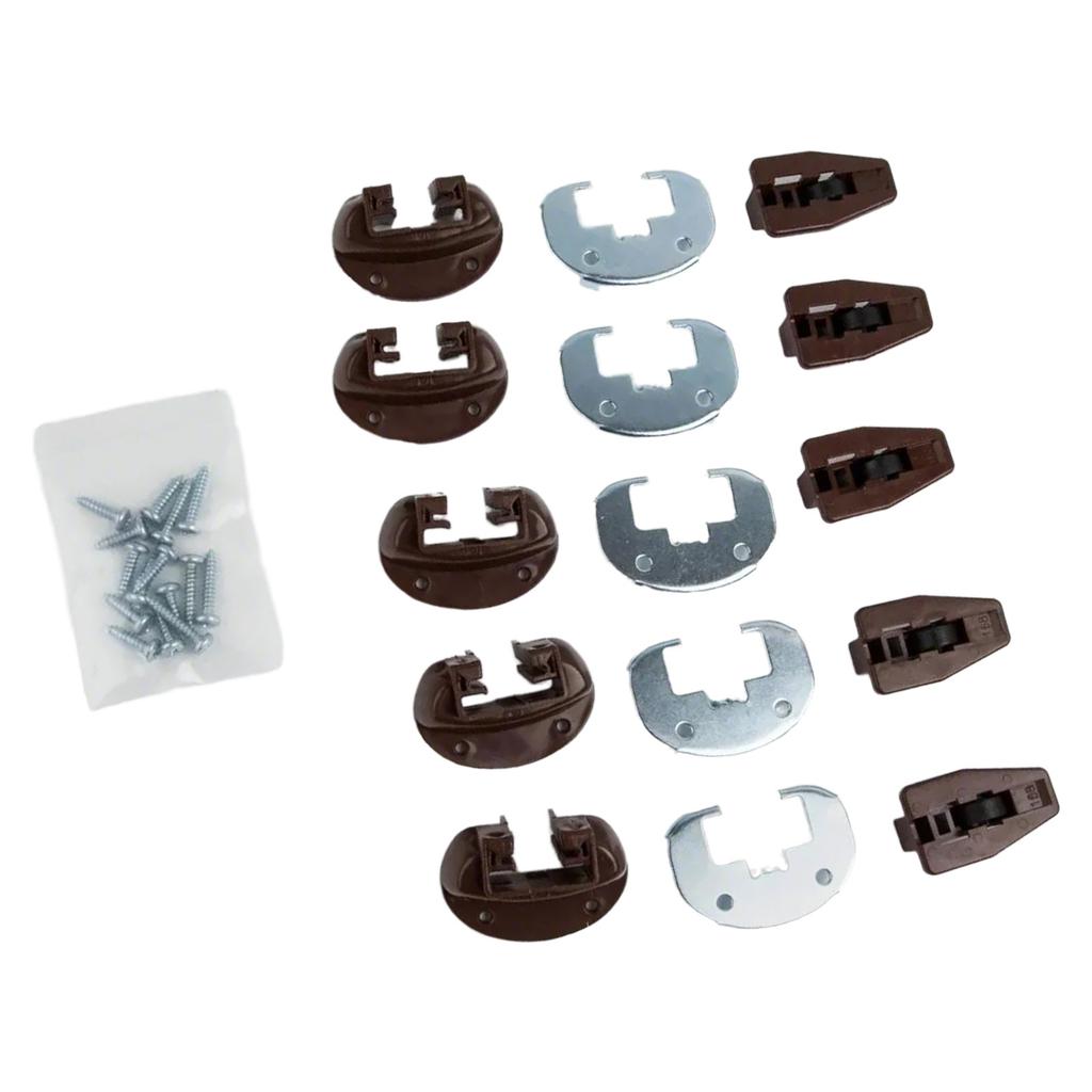 5set Drawer Track Guides and Glides Drawer Slides with Metal Backing & Screws for Dresser and Nightstand Drawers