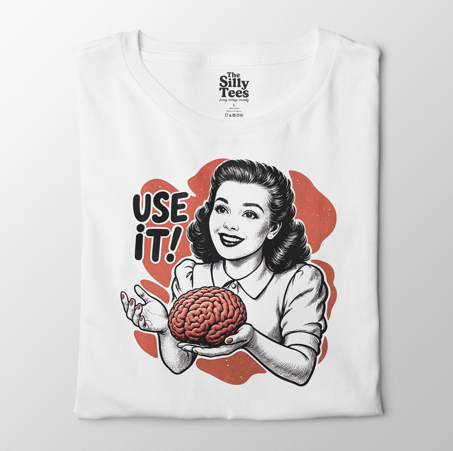 Funny Brain T-Shirt: Retro Graphic Tee for Nerds 2XL