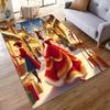 Flannel Rug Belle in Red Christmas Gown in Snowy Village Beauty and the Beast Holiday Cartoon Home Decor Living Room Gift