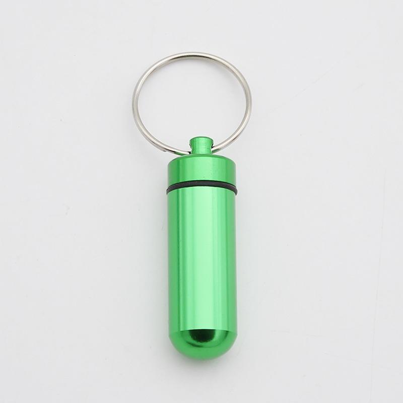 Portable Medicine Bottle  Mini Aluminum Alloy Keychain  Hanging Bottle  Sealed Compartment Waterproof Metal Medicine Box