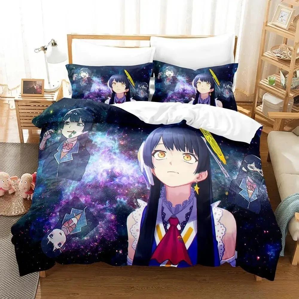 New Virtual Youtuber Tsukino Mito Bedding Set Cartoon Anime Three-piece Set Adult Kid Bedroom Duvet Cover Sets 3D Kawaii Girls