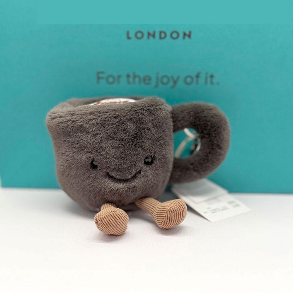 New JC Coffee Bean, Marshmallow, Ladybug, Frog, and Macaron Dessert Keychain & Bag Charm — Plush Toy Gift for Friends