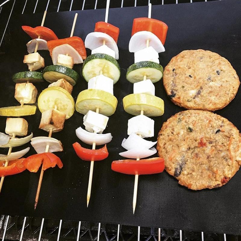 BBQ Grillmatte Antihaftmatte Hitzebeständige Grillmatte Outdoor Backen Wiederverwendbare Grillparty-Matte 40x33cm Grillzubehör