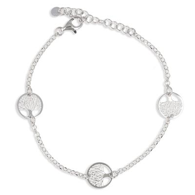 [R4030] - Gümüş 'Hayat Ağacı' Gümüş Bileklik (rodyum) - 10 mm
