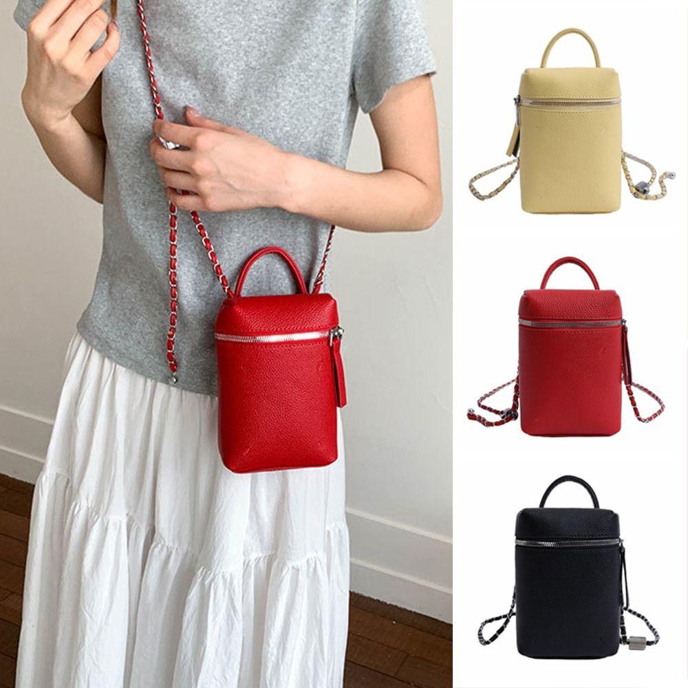 Small Leather Square Bag Korean Women’s Handbag Fashion Single Shoulder Bag  Lady