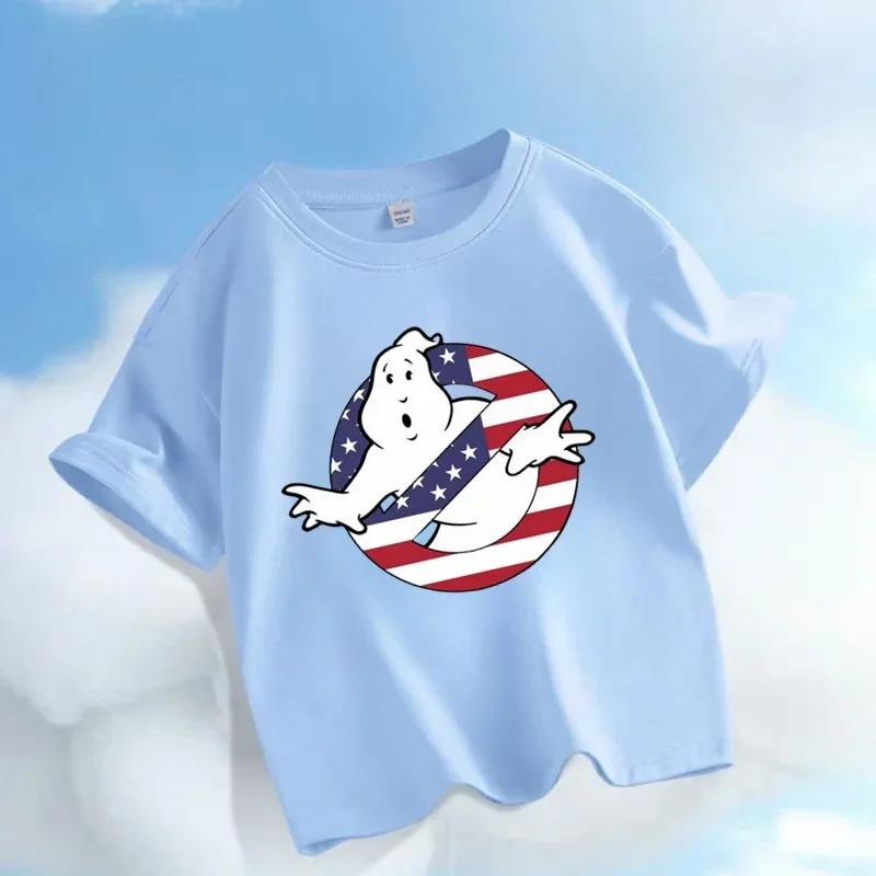 2026 Ghostbusters Daredevil Childrens Comic Game Cartoon Print Boys and Girls Sportswear Casual Shirts Summer Shirts