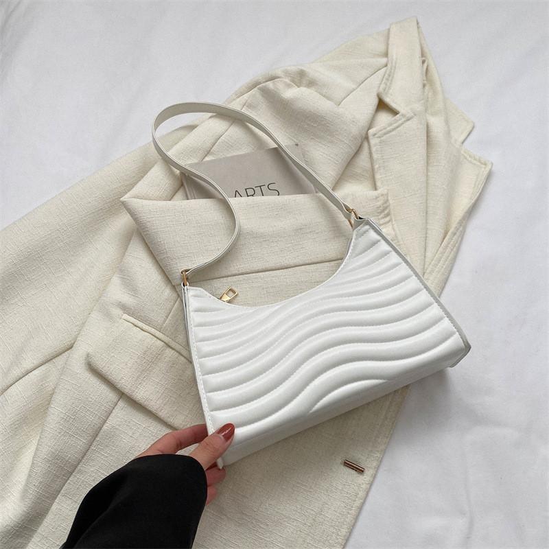 Stylish Street Fashion Shoulder Bag For Women 2023 Winter New Pu Material Casual Handbag белый