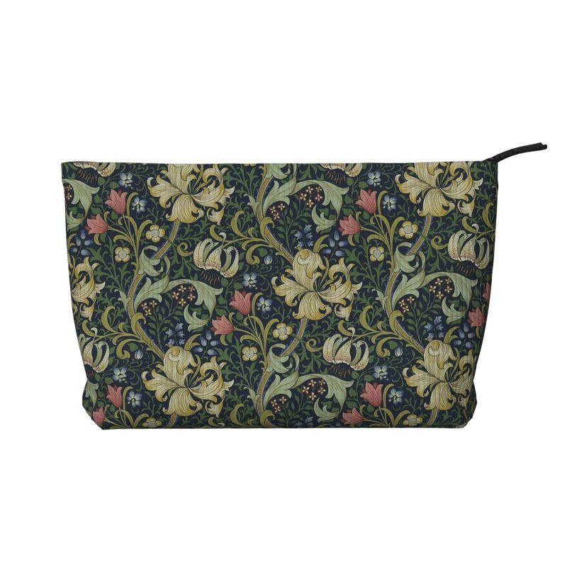 

Vintage William Morris Flower Print Toiletry Bag Corduroy Cosmetic Makeup Organizer Women Portable Beauty Storage Dopp Kit Box