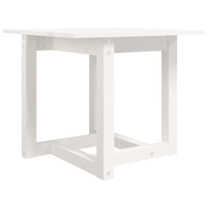 VidaXL Table basse Blanc 50x50x45 cm Bois massif de pin 822173