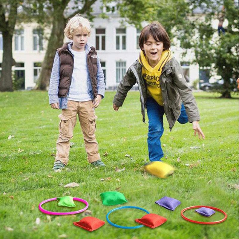 Children Outdoor Sensory Integration Training Games Park/Parish Sports Activities Game Props Traffic Cone Ring Set Throwing Toys