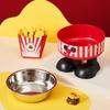Cute Cartoon Elevated Cats Feeder Bowl Pet Neck Protection Stylish Stainless Steel Large-Capacity Anti-Choking Raised Pet Bowl