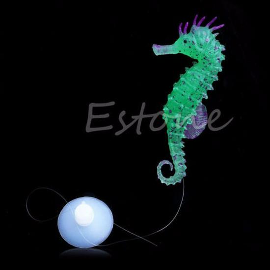 Luminous Seahorse Aquarium Decorations - Silicone Material