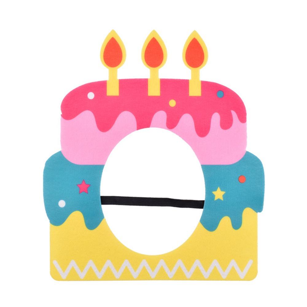 Multicolor Party Photo Props Felt Headgear Hat Funny Cake Hat Party Cap  Gift