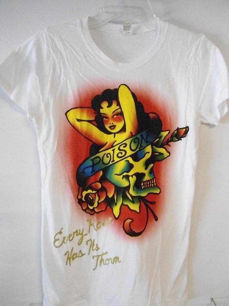 POISON BRET MICHAELS EVERY ROSE 2006 CONCERT / MUSIC SHIRT GIRLS LARGE Unisex T-Shirt M