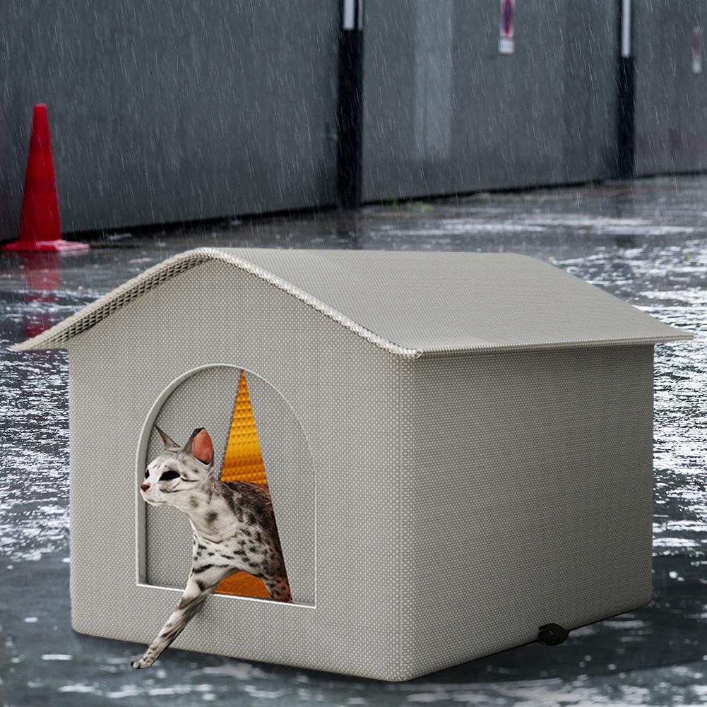 Feral Cat Shelter Weatherproof Stray Cat Shelter Feral Cat House for Winter Wild Animal Tent Bed