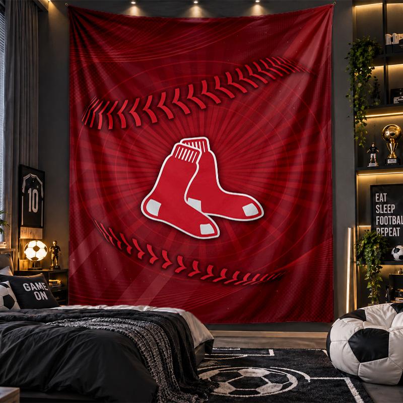 Wall Hanging Tapestry Boston Red Sox Print Cloth for Living Room Bedroom Home Decor