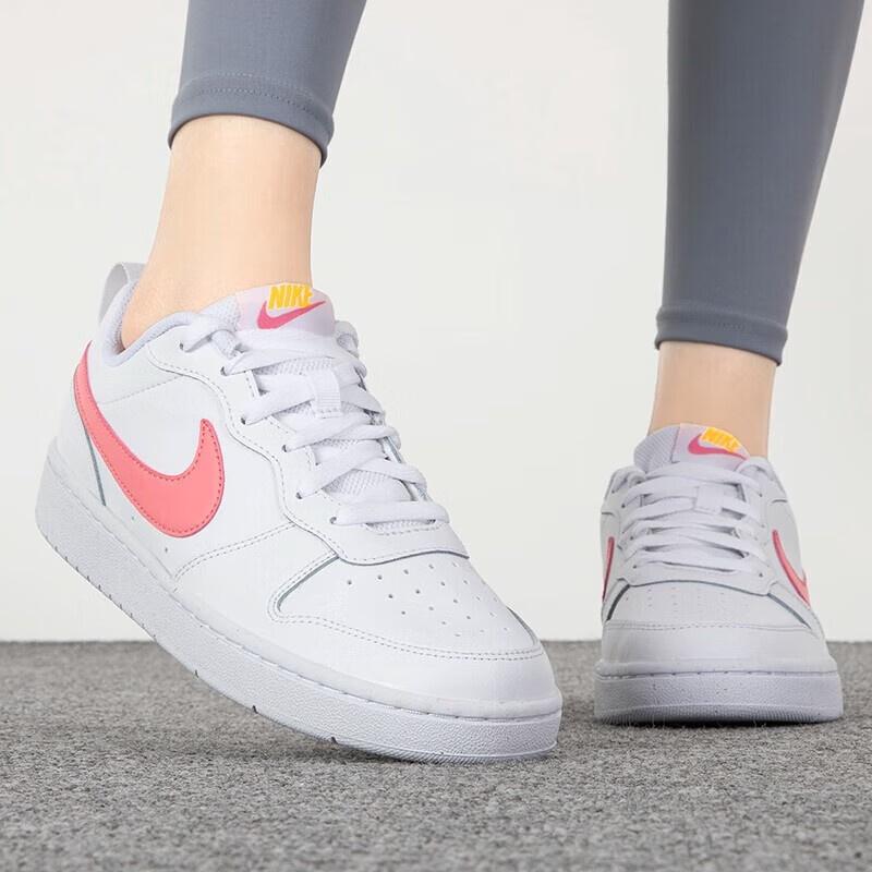 (GS) Nike Court Borough Low 2 'White Pink' Kids' BQ5448-124