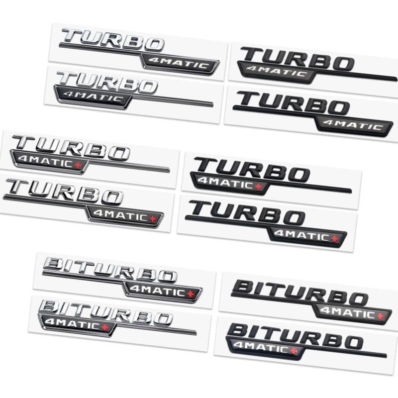 ABS V8 BITURBO 4MATIC Badge Sticker Car Body Trunk Fender Decoration For Mercedes Benz AMG W203 W206 W220 W205 W211 W210 W108