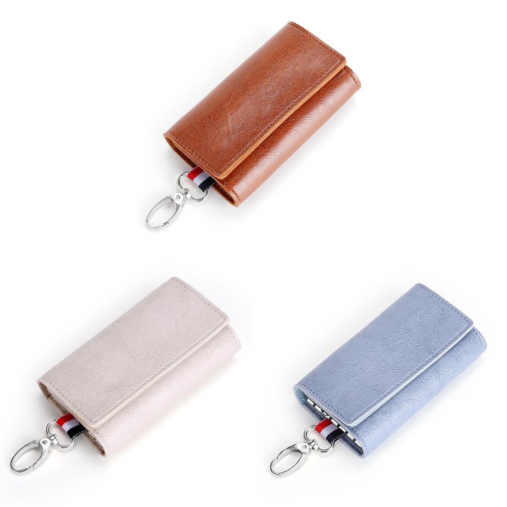 Minimalist Pu Leather Key Case With 3 Fold Design For Daily Use
