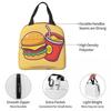 Cute Hamburger Food Pattern Insulated Lunch Bag for Women Office Cooler Thermal Food Box Tote Portable Lunch Boxes Container