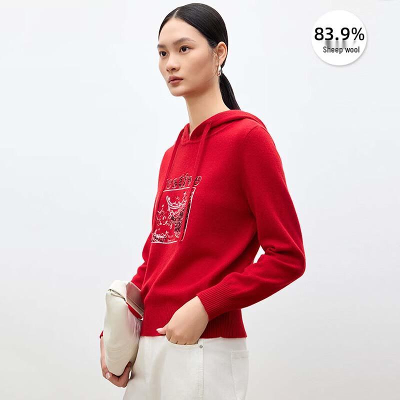 JESSIE Women's Knitted Hooded Pullover Sweatshirt