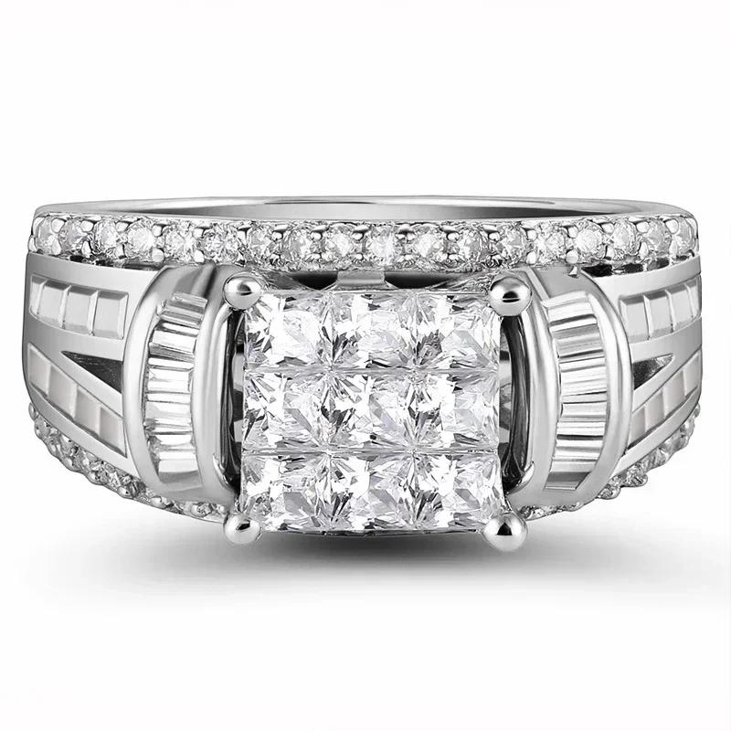 New Princess Square Cz Wedding Rings For Women High Quality  Color Sparking Engagement Proposal  Statement Jewelry