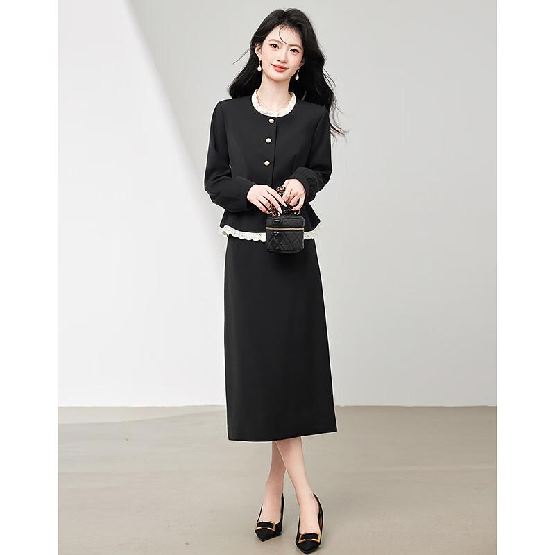 Elegant Long Sleeve Top & Midi Skirt Set