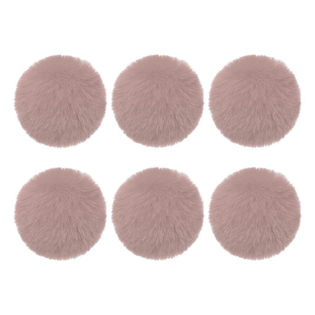 Faux Fur Pom Poms for Hats 6Pcs Fluffy Soft Fur Poms Balls with Elastic Loop for Keychain Knitting Hats DIY Gloves Bag Christmas