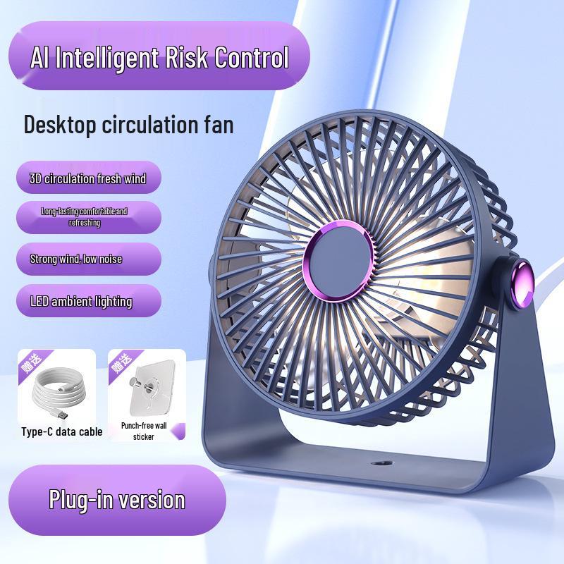 

Portable Silent Mini Desktop Fan with Lamp for Office, Dorm, or Outdoor Use 6-inch [Best Seller]