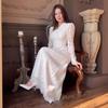 2026 Elegant Lace Long Sleeve A-Line Dress Slim Fit Women
