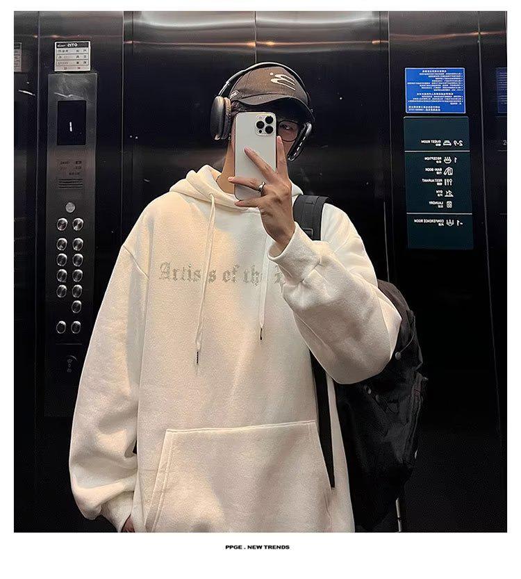 Pánská trendy fleecová mikina s kapucí: Ležérní bunda podzim/zima