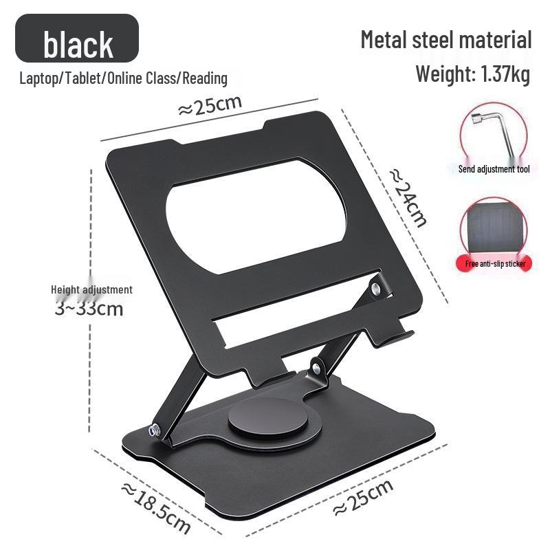 Free Installation Rotating Laptop & Tablet Stand, Foldable Pad Alloy Heat Sink, Adjustable Display Lifting Stand